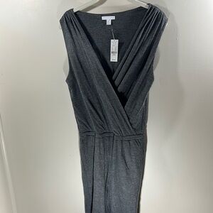 NWT New York & Company Charcoal Gray Sleeveless Tank Jumpsuit Romper Size Large